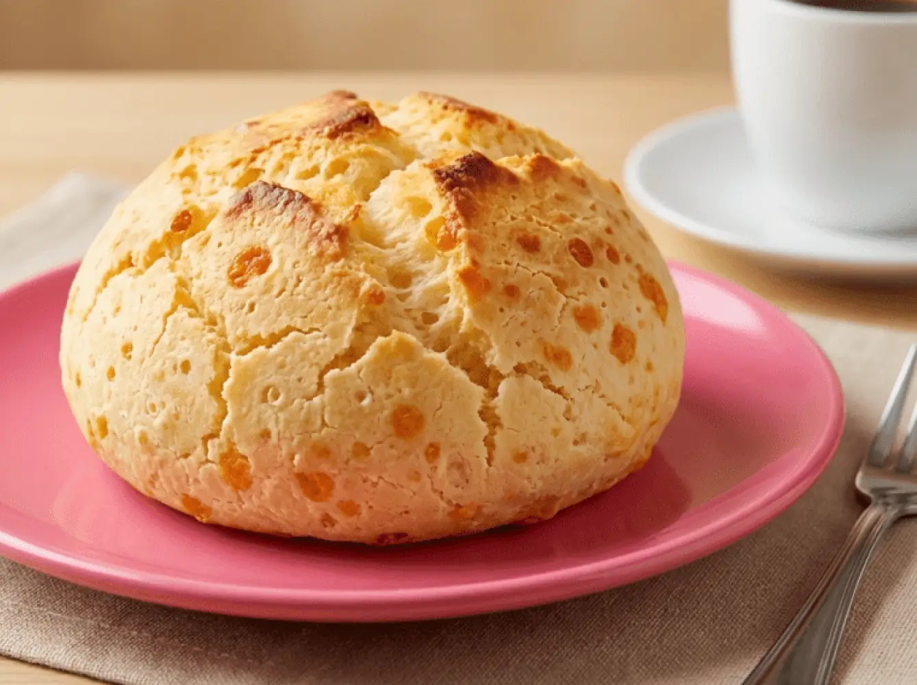 Pão de queijo dourado na frigideira